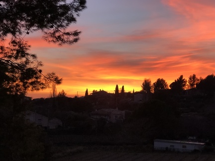 Coucher de soleil sur la Cadière 